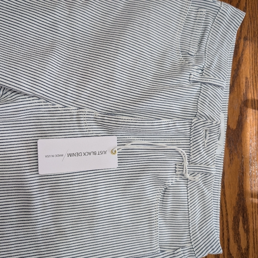 NWT Just black denim striped cropped jean, Size 30 - Picture 2 of 10